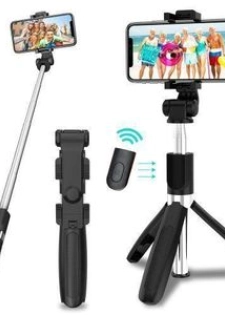Tripode Selfie Stick Bluetooth + Lumière de remplissage + Télécommande Bluetooth
