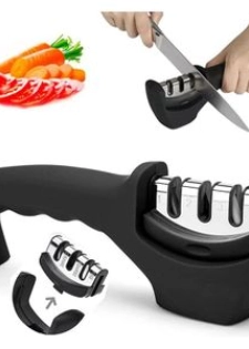 CYFAZA Accessoires de couteaux de cuisine : Aiguiseur de couteaux en 3 étapes aide à ré...