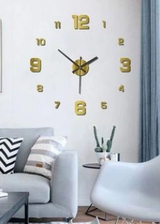 Horloge Murale 3D DIY - 40CM - Or