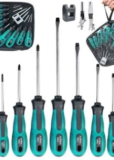 Mythco Jeu de Tournevis Magnétiques 9 Pièces – Acier Chrome Vanadium, Poignée Ergonomiq...