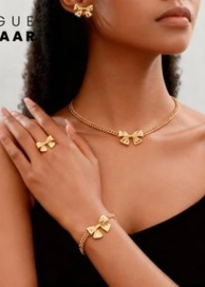 VOGUE BAZAAR Ensemble de bijoux nœud élégant 5 pièces pour femmes, Collier bracelet bou...