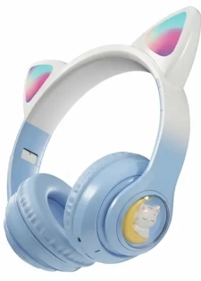 Casque OLA Kitty - sans fil - Bluetooth 5.4 - mignon avec oreilles lumineuses et son stéréo - B