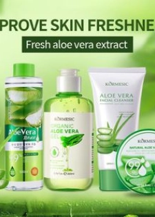 KORMESIC Pack Aloe Vera – Tonique, Gel, Nettoyant Visage & Crème Hydratante