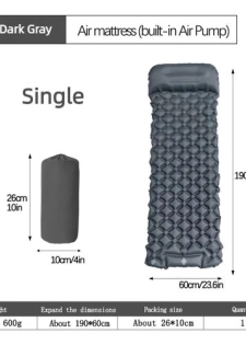Matelas d’air simple Camping extérieur matelas gonflable coussin de couchage avec oreiller