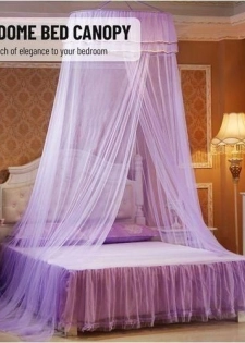 Moustiquaire à Dôme En Dentelle Papillon Pour Lit Double - Violet