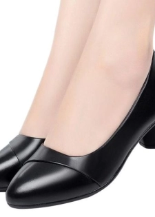 SHJO Talons Femme Similicuir Talon Carré Confortable Chic Bureau Élégant Mode Chaussures M