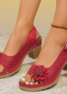 SHJO Talons Femme Similicuir Talon Carré Chic Mariage Élégant Fleurie Mode Chaussures Haut