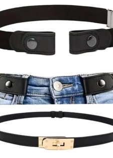 Ceinture de boucle en cuir PU réglable pour les femmes Stretch Jeans Ceinture pour les fem
