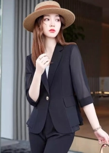 Importé - Ensemble Blazer Femme Slim Décontracté 3 Pièces En Maille