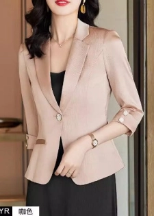 Importé - Ensemble Blazer Femme Col Tailleur Deux Pièces En Soie