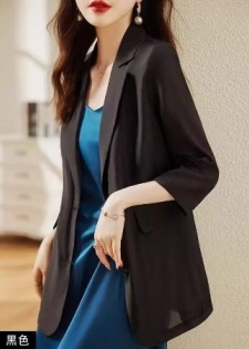Importé - Ensemble Blazer Cardigan Femme Col Tailleur Deux Pièces En Soie