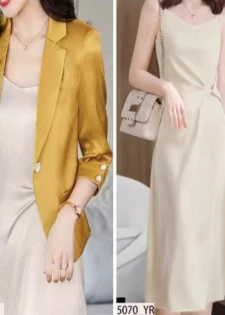 Importé - Ensemble Costume Femme Slim Col Tailleur Deux Pièces En Satin