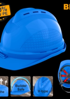 Casque de Chantier Bleu en PE 380g