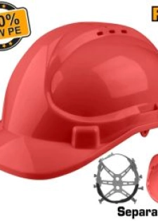 Casque de Chantier Rouge en PE 330g - Nouveau Modèle