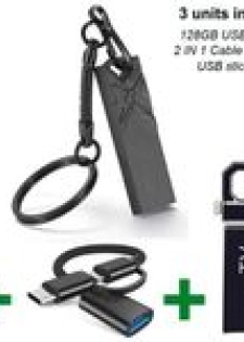 Clé USB OTG 128 Go Adaptateur Type C - Lot de 3