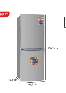 Réfrigérateur Combiné 186L - Gris - Garantie