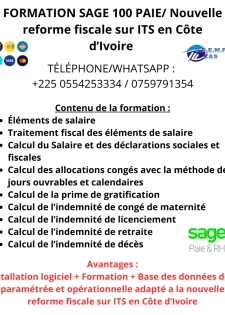 Formation sage 100 Paie, ITS nouvelle reforme fiscale de 2024