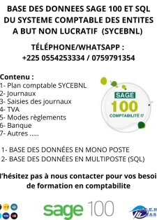 Installation et Base des données sage 100 Comptabilité Operationnelle