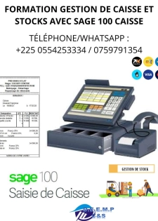 Installation , Parametrage, formation sage 100 Caisse et Stocks