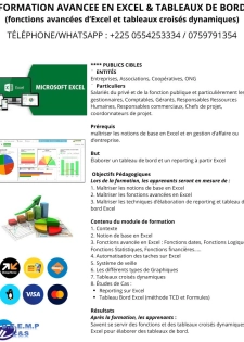 FORMATION AVANCEE EN EXCEL, TABLEAUX DE BORD ET REPORTING
