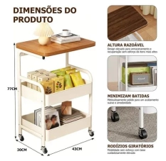 Table d'Appoint Mobile Multifonction 2 en 1 avec Plateau en Bois – Cha