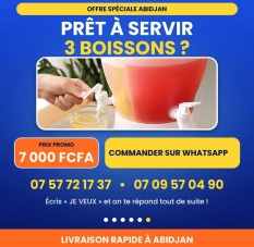 Distributeur 3 boissons 4,5L – 7000 FCFA Abidjan