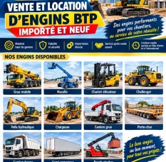 Vente et location engin BTP et MANUTENTION IMPORTÉ ET NEUF 