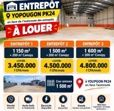 Entrepôts Yopougon PK24 en face de l'autoroute des entrepôts neuf en l