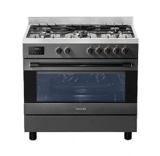 GAZINIÈRE 5 FEUX TOSHIBA - 90X60CM - FOUR À GAZ VENTILÉ - CAVITÉ EASEMAX - CONTRÔLE PAR BO